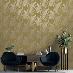 Dutch wallcoverings papier peint paon jaune et argenté