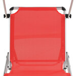 vidaXL Chaise longue pliable avec toit aluminium et textilène rouge