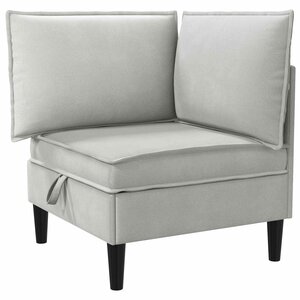 vidaXL Canapé d'angle avec rangement Gris clair Velours
