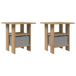 vidaXL Table de chevet 2 pc Chêne artisanal 41 x 40 x 45 cm