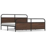 vidaXL Cadre de lit en métal sans matelas chêne marron 183x213 cm
