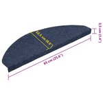 vidaXL Tapis d'escalier autocollants 15 Pièces 65x22 5x3 5 cm Bleu