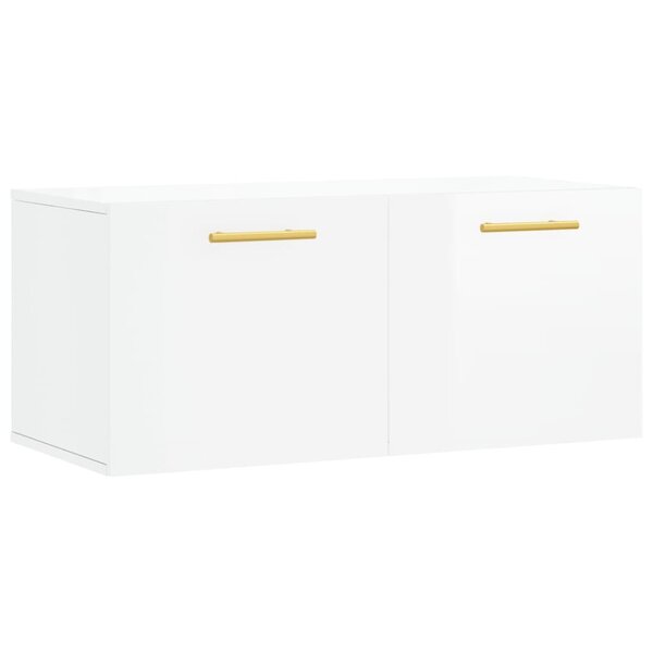 vidaXL Armoire murale blanc brillant 80x36 5x35 cm bois d'ingénierie