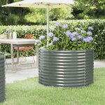 vidaXL Lit surélevé de jardin Acier enduit de poudre 100x100x68cm gris
