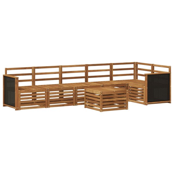 vidaXL Ensemble de canapé d'angle 6 Pièces Naturel Bois d'Acacia Massif
