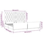 vidaXL Cadre de lit avec tête de lit Noir 160x200 cm Tissu