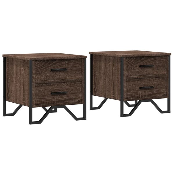 vidaXL Tables de chevet 2Pièces chêne marron 40x41x40cm bois d'ingénierie