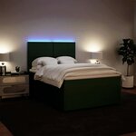 vidaXL Sommier à lattes de lit et matelas Vert foncé 140x200cm Velours