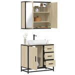 vidaXL Ensemble de meubles de salle de bain 2 Pièces chêne sonoma