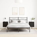 vidaXL Tables de chevet murales 2 Pièces noir 38x34x40 cm