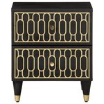 vidaXL Table de chevet 40x33x46 cm Bois de manguier solide