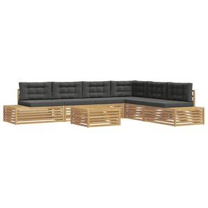 vidaXL 8 pc Ensemble de canapés d'extérieur Polyester Blanc