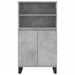 vidaXL Buffet haut Gris béton 60x36x110 cm Bois d'ingénierie