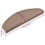 vidaXL Tapis autoadhésifs de marches 5 Pièces Crème 65x21x4 cm Aiguilleté