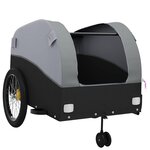vidaXL Remorque de vélo noir et gris 45 kg fer
