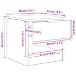 vidaXL Armoire de lit avec tiroir 2 Pièces Chêne noir 40 x 39 x 40 cm