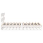 vidaXL Cadre de lit sans matelas blanc 135x190 cm bois de pin massif
