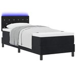 vidaXL Lit à ressort LED avec matelas Noir 80 x 200 cm Velours