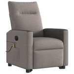 vidaXL Fauteuil inclinable de massage électrique Taupe Tissu