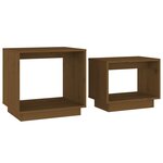 vidaXL Tables basses gigognes 2 Pièces Marron miel Bois de pin massif