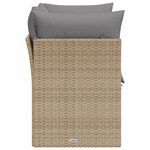 vidaXL Canapé de jardin avec coussins 2 places beige résine tressée