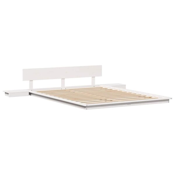 vidaXL Cadre de lit Blanc 140 x 200 cm bois