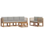 vidaXL Ensemble de canapés d'extérieur 7 pc Gris Naturel et Clair