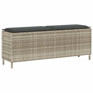 vidaXL Banc de jardin coussin gris clair 110x30x40 5 cm résine tressée