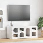 vidaXL Meuble TV Blanc brillant 100 x 35 x 40 cm Bois d'ingénierie