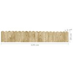 vidaXL Rouleaux de bordure 3 Pièces 120 cm bois de pin imprégné