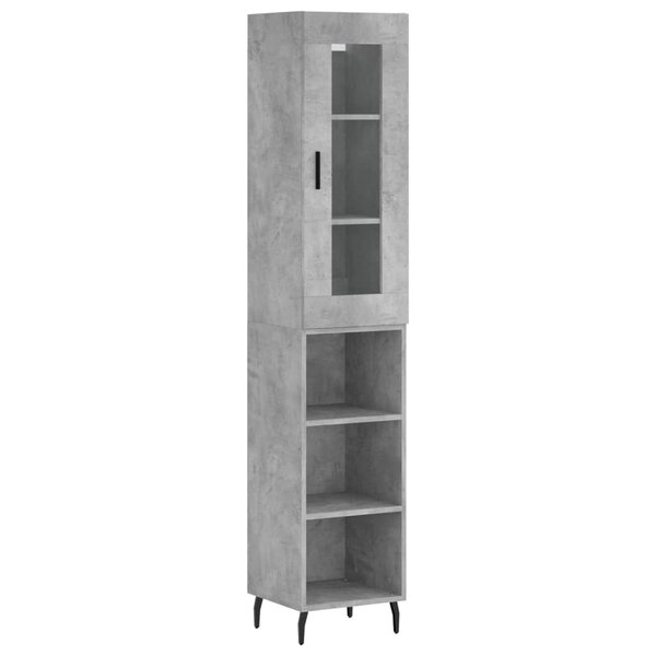 vidaXL Buffet haut Gris béton 34 5x34x180 cm Bois d'ingénierie