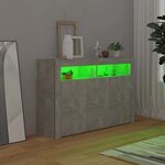 vidaXL Buffet avec lumières LED gris béton 115 5x30x75 cm