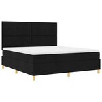 vidaXL Lit à ressort LED avec matelas Noir 180 x 200 cm tissu