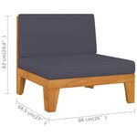 vidaXL Salon de jardin 9 Pièces avec coussins Bois d'acacia solide