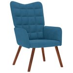 vidaXL Chaise de relaxation Bleu Velours
