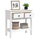 vidaXL Table console Blanc 75x35x75 cm Bois massif de pin