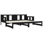vidaXL Lit coulissant Noir Bois de pin solide 2x(80x200) cm