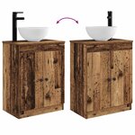 vidaXL Meuble de salle de bain avec évier Bois ancien 54 x 35 x 83 cm