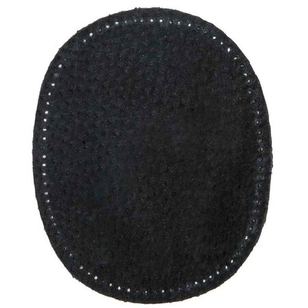 Patch à coudre en cuir 105x130mm ovale noir KWM