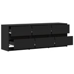 vidaXL Meuble TV avec LED noir 140x34x50 cm bois d'ingénierie