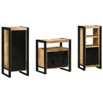 vidaXL Ensemble de mobilier de salle de bain avec étagère 3 Pièces