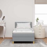 vidaXL Lit boxspring avec matelas Gris clair 90 x 200 cm tissu