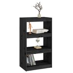 vidaXL Bibliothèque/Séparateur de pièce Noir 60x30x103 5 cm Pin massif