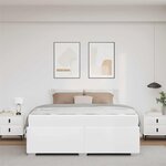 vidaXL Cadre de lit avec matelas Blanc 160 x 200 cm tissu