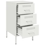 vidaXL Tables de chevet 2 Pièces blanc 36x39x68 cm acier laminé à froid