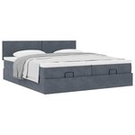 VidaXL Cadre de lit ottoman avec matelas gris foncé 160x200cm velours