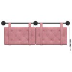 vidaXL Tête de lit suspendue Avec lumière LED Rose Velours
