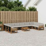 vidaXL Ensemble de canapés d'extérieur 11 Pièces Naturel et gris clair