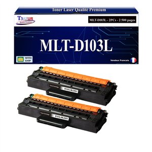 T3AZUR - 2x Toners compatibles avec Samsung MLTD103L D103L pour Samsung ML2545 ML2950 ML2950ND ML2950NDR ML2951 ML2951D ML2955 ML2955DW ML2955FW ML2955ND ML2956