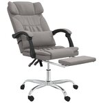 vidaXL Fauteuil de massage inclinable de bureau Taupe Tissu